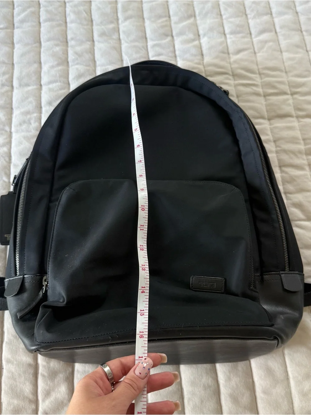 TUMI matte black nylon leather HARRISON-WEBSTER BACKPACK travel laptop sleeve